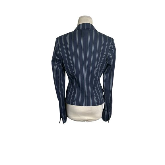 BCBGMaxAzria blue gray pinstripes long sleeves blazer size XS - Picture 10 of 15